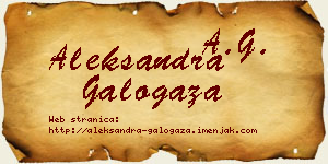 Aleksandra Galogaža vizit kartica